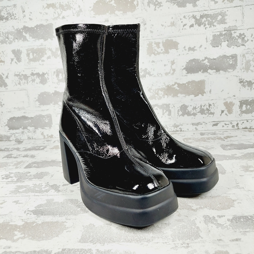 New Free People Double Stack Back Zip Platform Boot i 215 - Picture 4 of 13